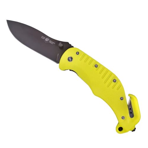 Nůž záchranářský ESP - Rovný - žlutý
