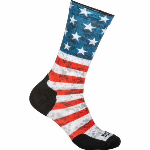 Ponožky 5.11 SOCK & AWE CREW AMERICAN FLAG