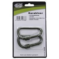 Karabiny MFH 8mm x 8cm hliníkové 2ks - Olive (1)