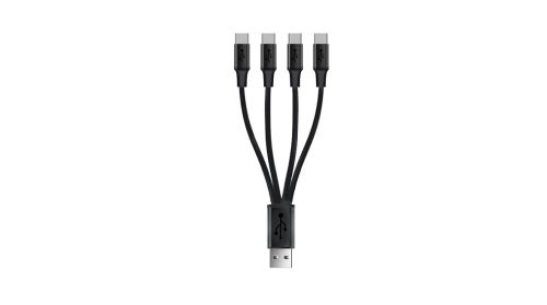 Čtyřnásobný nabíjecí micro USB kabel - black