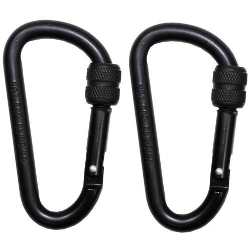 Karabiny MFH 8mm x 8cm hliníkové 2ks - Black