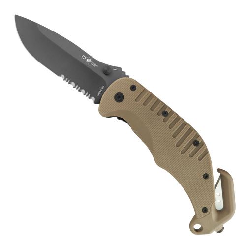 Nůž záchranářský ESP - kombinovaný - Khaki