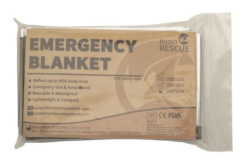 Záchranná deka Rhino Rescue Emergency Blanket - Olive / Silver