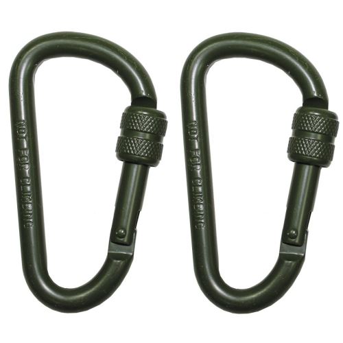 Karabiny MFH 8mm x 8cm hliníkové 2ks - Olive